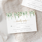 Elegant Eucalyptus Greenery-maaltijdopties RSVP Kaartje