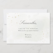 Elegant Eucalyptus Greenery Maid of Honor proposal Kaart (Achterkant)