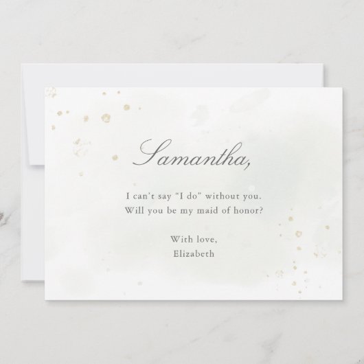 Elegant Eucalyptus Greenery Maid of Honor proposal Kaart (Achterkant)