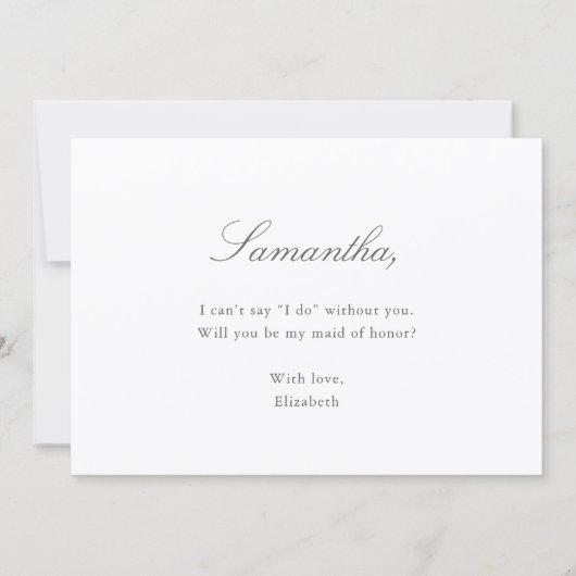 Elegant Eucalyptus Greenery Maid of Honor proposal Kaart (Achterkant)