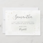 Elegant Eucalyptus Greenery Maid of Honor proposal Kaart (Achterkant)