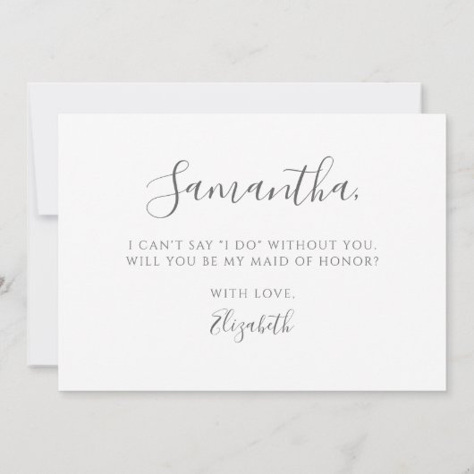 Elegant Eucalyptus Greenery Maid of Honor proposal Kaart (Achterkant)