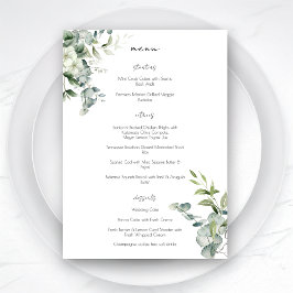 Elegant Eucalyptus Greenery Menu