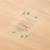 Elegant Eucalyptus Greenery Minimalist Wedding Acryl Uitnodigingen (Laagn)