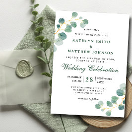 Elegant Eucalyptus Greenery Modern Wedding Magnetische Uitnodiging