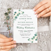 Elegant Eucalyptus Greenery Modern Wedding Magnetische Uitnodiging