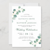 Elegant Eucalyptus Greenery Modern Wedding Magnetische Uitnodiging (Voorkant)