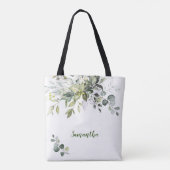 Elegant Eucalyptus Greenery Moeder van de Bride Tote Bag (Achterkant)