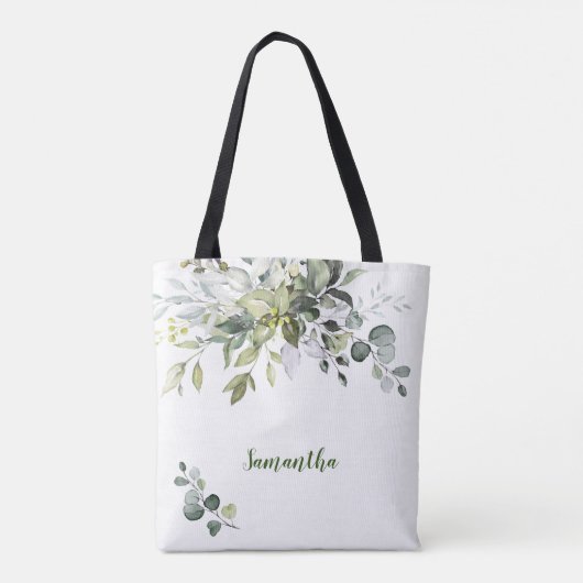 Elegant Eucalyptus Greenery Moeder van de Bride Tote Bag (Achterkant)