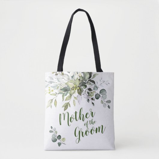 Elegant Eucalyptus Greenery Moeder van de Groom Tote Bag (Voorkant)