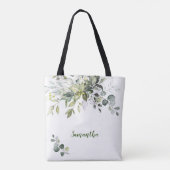 Elegant Eucalyptus Greenery Moeder van de Groom Tote Bag (Achterkant)