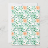 Elegant Eucalyptus Greenery Peach Floral Kaart (Achterkant)