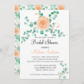 Elegant Eucalyptus Greenery Peach Floral Kaart (Voorkant / Achterkant)