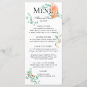 Elegant Eucalyptus Greenery Peach Floral Menu (Voorkant)
