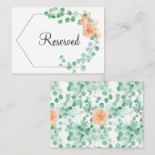 Elegant Eucalyptus Greenery Peach Floral Plaatskaartje (Voorkant / Achterkant)