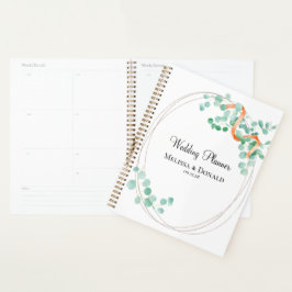 Elegant Eucalyptus Greenery Peach Floral Planner
