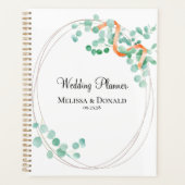Elegant Eucalyptus Greenery Peach Floral Planner (Voorkant)