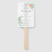Elegant Eucalyptus Greenery Peach Floral Programme Handwaaier (Achterkant)