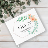 Elegant Eucalyptus Greenery Peach Floral Wedding Gastenboek