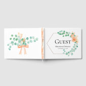 Elegant Eucalyptus Greenery Peach Floral Wedding Gastenboek (Volledig)