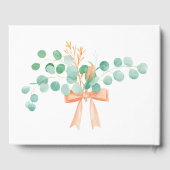 Elegant Eucalyptus Greenery Peach Floral Wedding Gastenboek (Achterkant)
