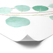 Elegant Eucalyptus Greenery Peach Floral Wedding Poster (Hoek)