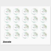 Elegant Eucalyptus Greenery Peach Floral Wedding Ronde Sticker (Vel)