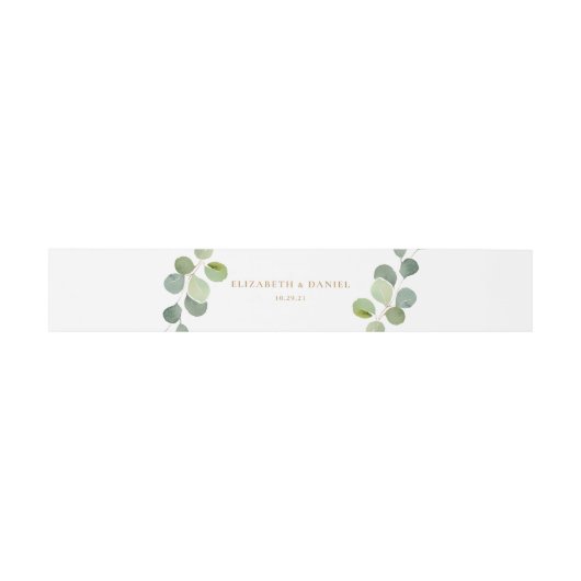 Elegant Eucalyptus Greenery Personalized Wedding Uitnodigingen Wikkel (Vlak)