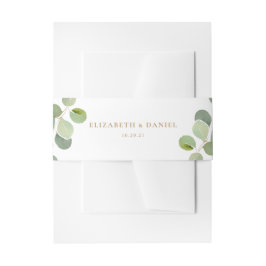 Elegant Eucalyptus Greenery Personalized Wedding Uitnodigingen Wikkel