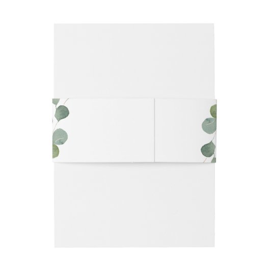 Elegant Eucalyptus Greenery Personalized Wedding Uitnodigingen Wikkel (Achterkant Voorbeeld)