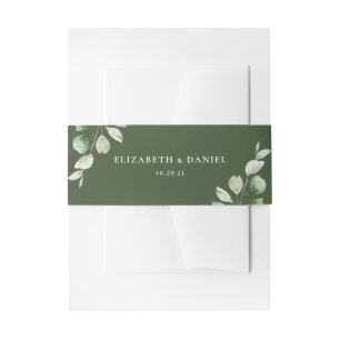 Elegant Eucalyptus Greenery Personalized Wedding Uitnodigingen Wikkel