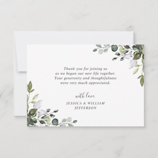 Elegant Eucalyptus Greenery PHOTO Bedankkaart (Achterkant)