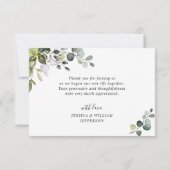 Elegant Eucalyptus Greenery PHOTO Bedankkaart (Achterkant)