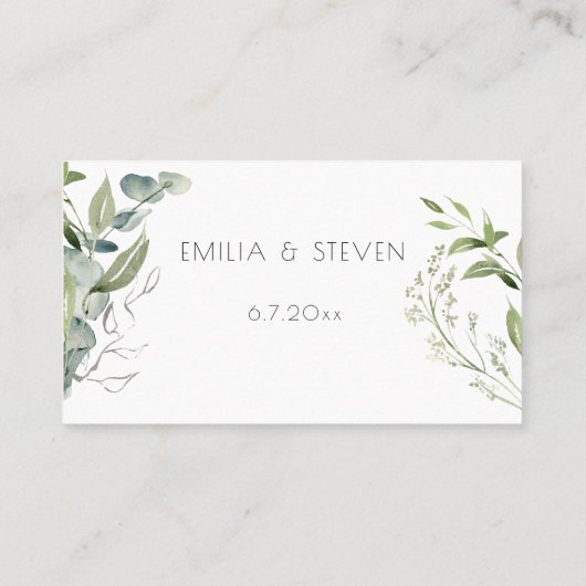 Elegant Eucalyptus Greenery Plaatskaartje (Achterkant)