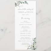 Elegant Eucalyptus Greenery Programmakaart (Voorkant)