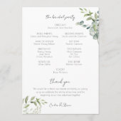 Elegant Eucalyptus Greenery Programmakaart (Achterkant)