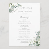 Elegant Eucalyptus Greenery Programmakaart (Voorkant)