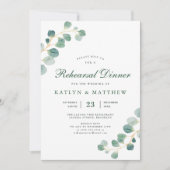 Elegant Eucalyptus Greenery Rehearsal Dinner Kaart (Voorkant)