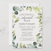 Elegant Eucalyptus Greenery Rehearsal Dinner Kaart (Voorkant)