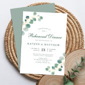 Elegant Eucalyptus Greenery Rehearsal Dinner Kaart