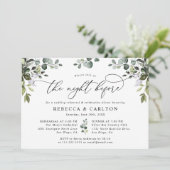 Elegant Eucalyptus Greenery Rehearsal Dinner Kaart (Staand voorkant)