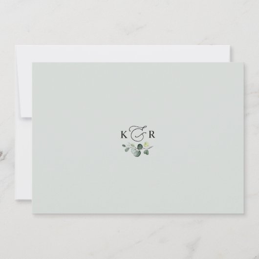 Elegant Eucalyptus Greenery Rehearsal Dinner Kaart (Achterkant)