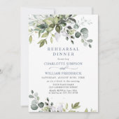 Elegant Eucalyptus Greenery Rehearsal Dinner Kaart (Voorkant)