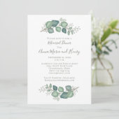 Elegant Eucalyptus Greenery Rehearsal Dinner Kaart (Staand voorkant)