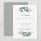 Elegant Eucalyptus Greenery Rehearsal Dinner Kaart (Voorkant / Achterkant)