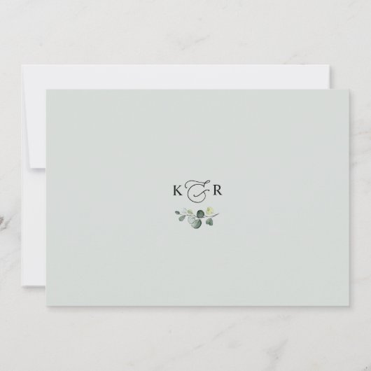 Elegant Eucalyptus Greenery Rehearsal Dinner Kaart (Achterkant)