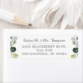 Elegant Eucalyptus Greenery Return Address Etiket (Insitu)