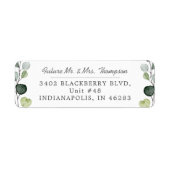Elegant Eucalyptus Greenery Return Address Etiket (Voorkant)