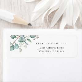 Elegant Eucalyptus Greenery Return Address Etiket