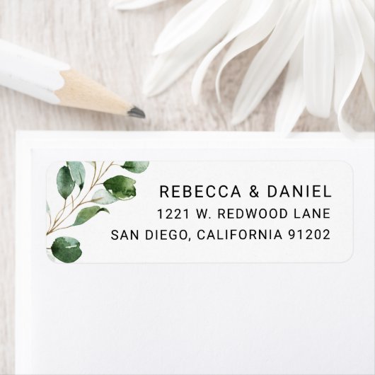 Elegant Eucalyptus Greenery Return Address Label (Insitu)